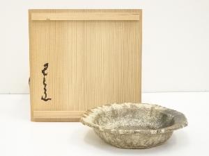 河本五郎造　灰釉鉢（共箱）
